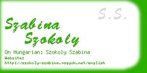 szabina szokoly business card